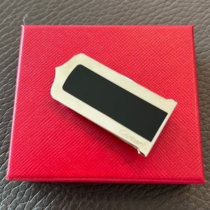 Cartier Stainless Steel Black Lacquer Money Clip